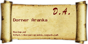 Dorner Aranka névjegykártya